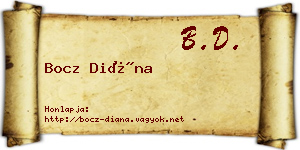 Bocz Diána névjegykártya
